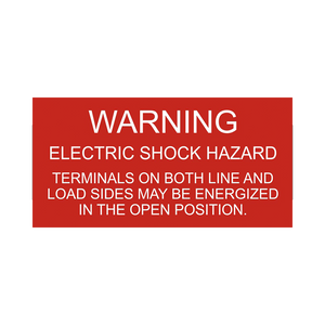 Warning Electric Shock Hazard, Red/White