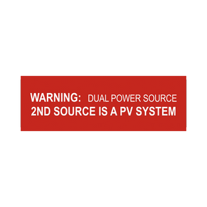 Warning Dual Power Source - PV-072