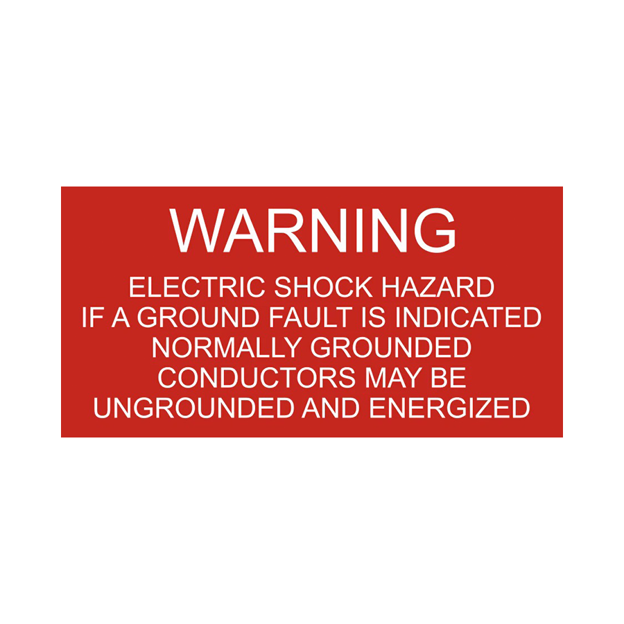 Warning Electric Shock Hazard PV-082