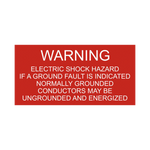 Warning Electric Shock Hazard PV-082