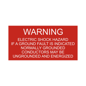 Warning Electric Shock Hazard PV-082