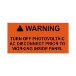 Warning Turn Off Photovoltaic