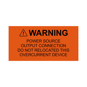 Warning Power Source Label