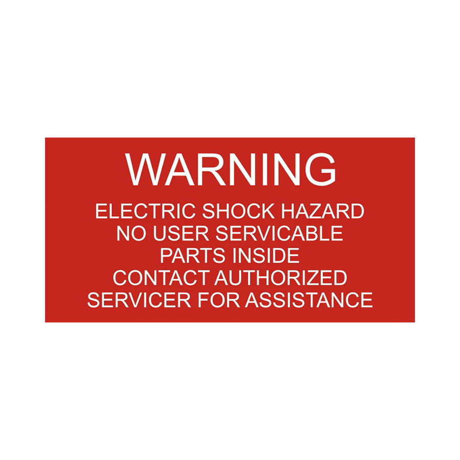 Warning Electric Shock Hazard - PV-093