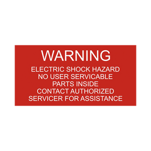 Warning Electric Shock Hazard - PV-093