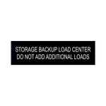 Storage Backup Load Center Do Not Add Additional Loads - PV-095