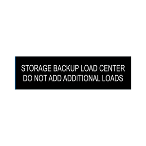 Storage Backup Load Center Do Not Add Additional Loads - PV-095