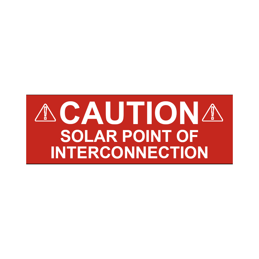 1x3.5, Caution Solar Point of Interconnection, PV-103 Plastic