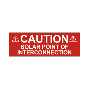 1x3.5, Caution Solar Point of Interconnection, PV-103 Plastic