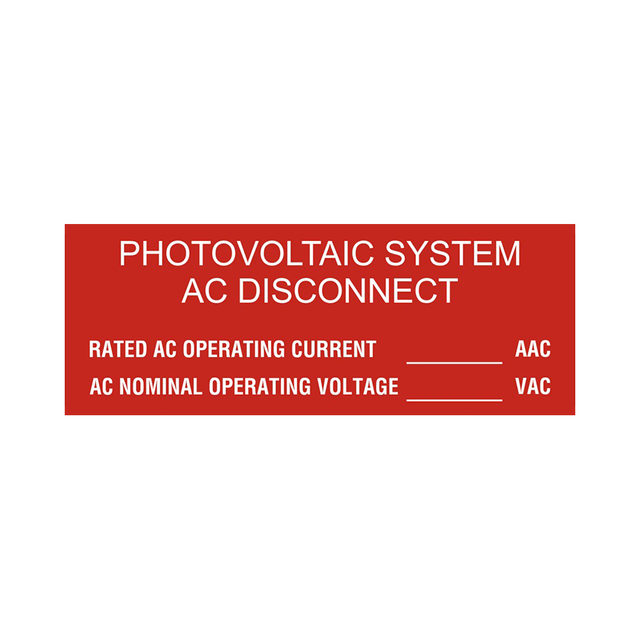 Photovoltaic System AC Disconnect - PV-107