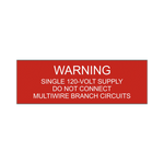 Warning Single 120-Volt Supply - PV-108