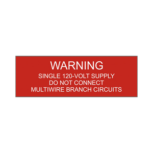 Warning Single 120-Volt Supply - PV-108