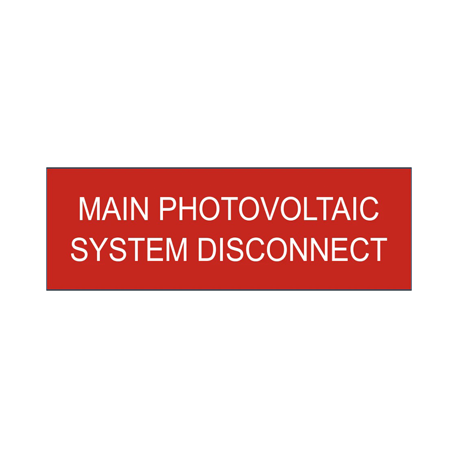 Main Photovoltaic System Disconnect PV-109