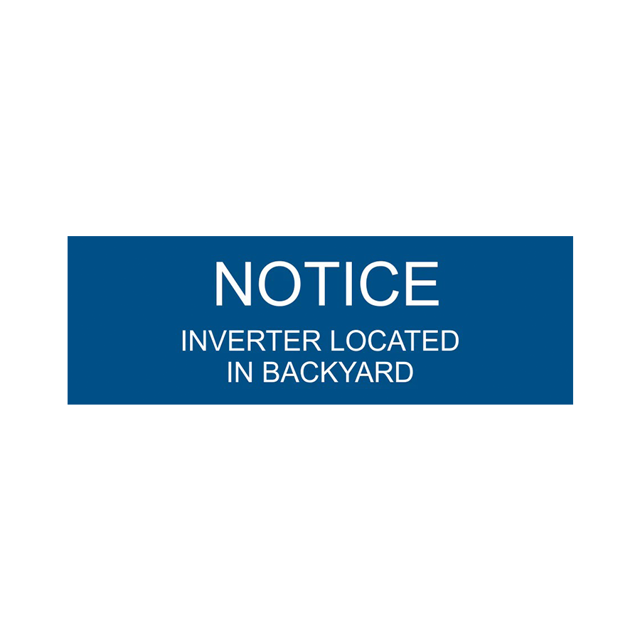 Notice Inverter Located PV-114