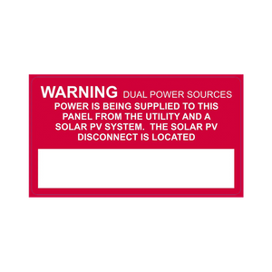Warning Dual power sources power is being supplied to the panel from the utility and a solar pv system.The solar PV disconnect is located PV-119 