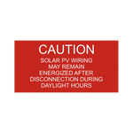  Caution Solar PV Wiring PV-139