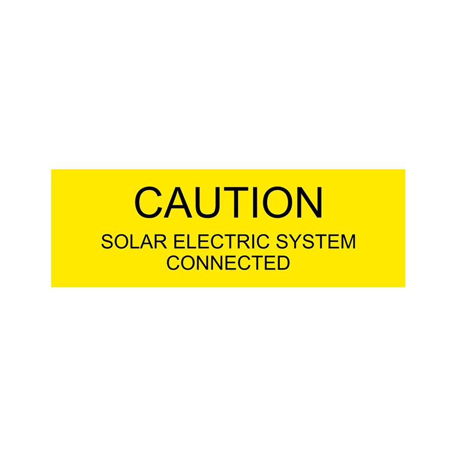 Caution Solar Electric System Connected PV-146