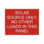 Solar Source Only No Other Loads In This Panel PV-158