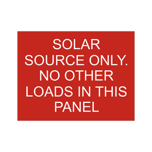 Solar Source Only No Other Loads In This Panel PV-158