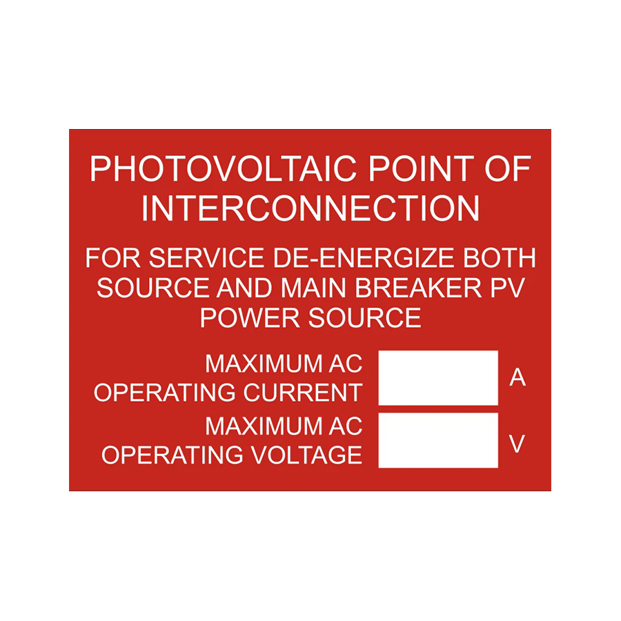 Photovoltaic Point of Interconnection PV-165 