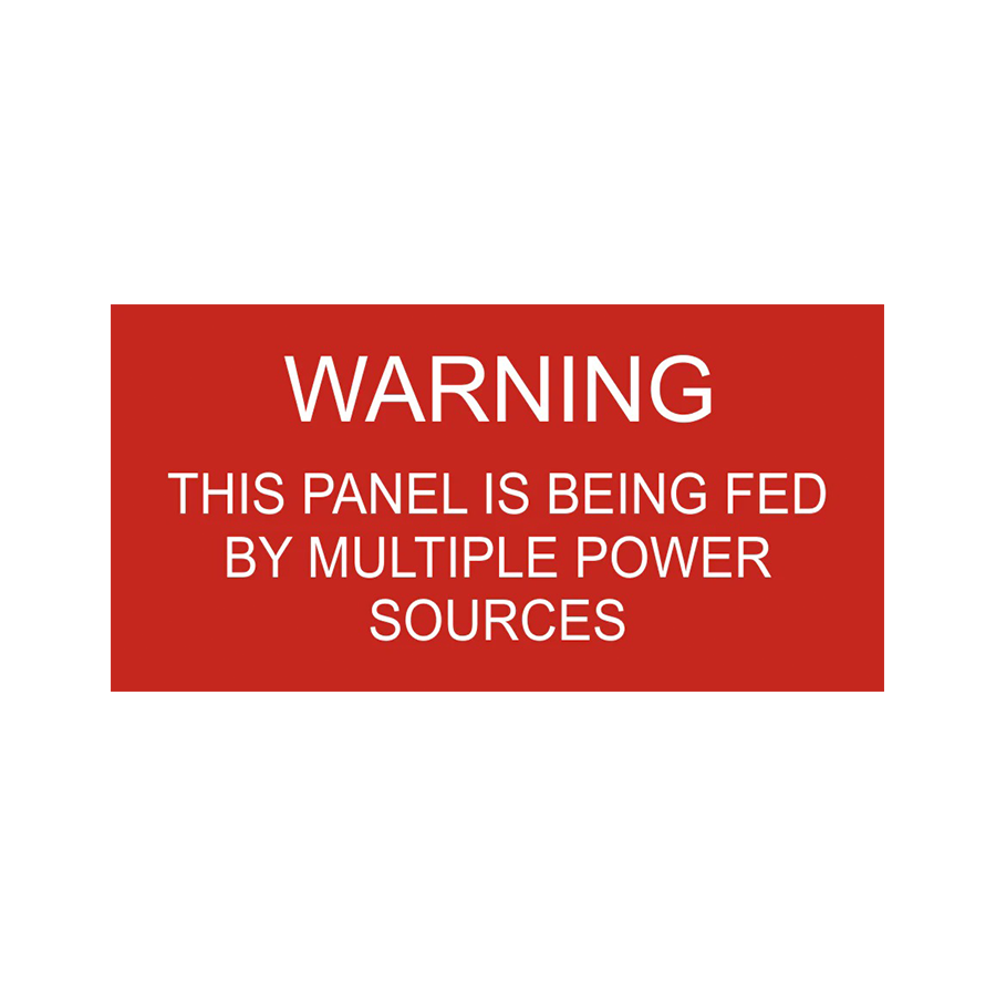 Warning This Panel Is Being Fed PV-169