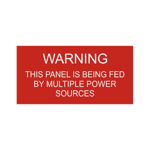 Warning This Panel Is Being Fed PV-169