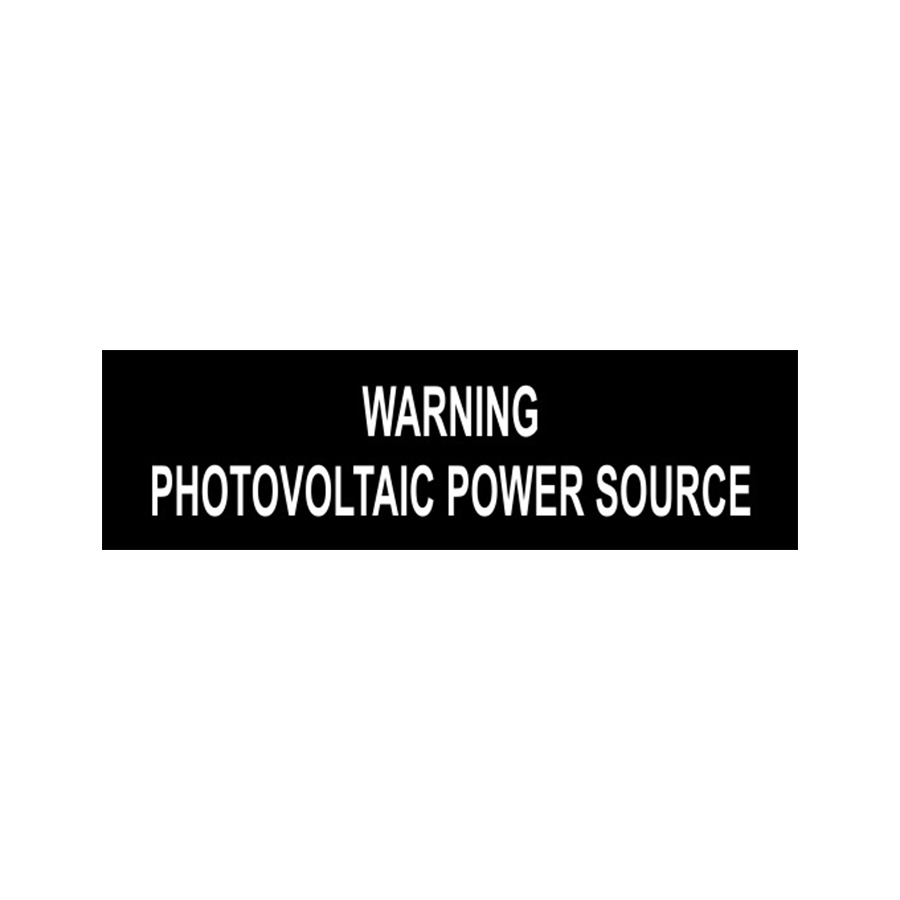 Warning Photovoltaic Power Source