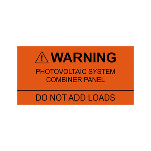 Warning Photovoltaic System PV-189