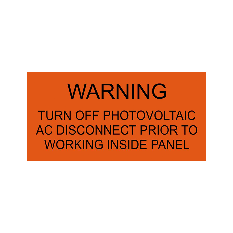 Warning Turn Off Photovoltaic PV-194