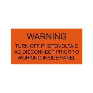 Warning Turn Off Photovoltaic PV-194