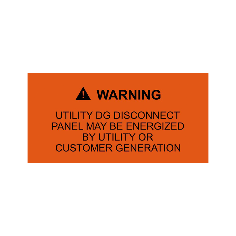 Warning Utility DG Disconnect