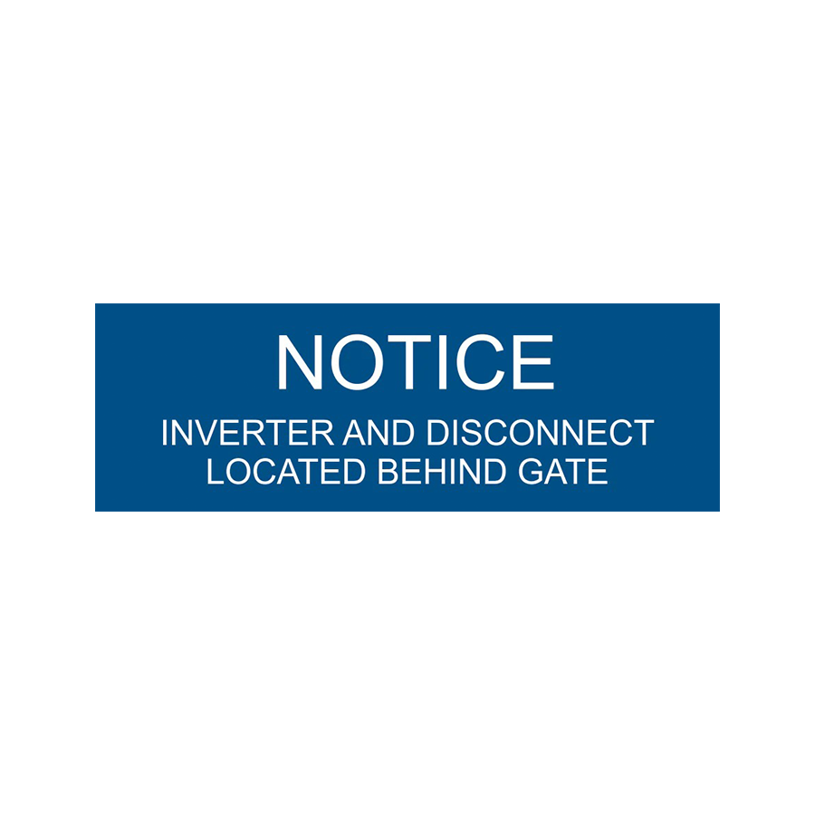Notice Inverter And Disconnect PV-217 