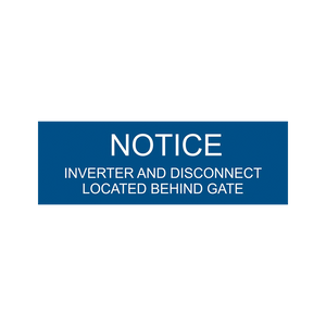 Notice Inverter And Disconnect PV-217 