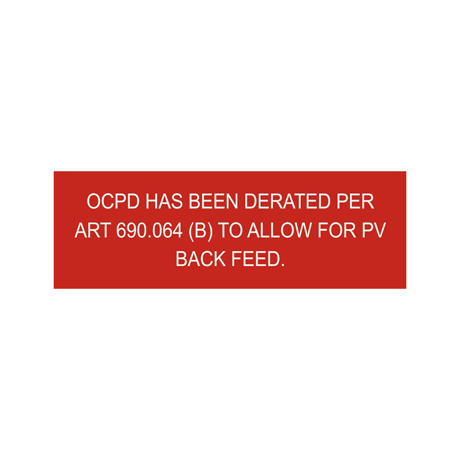 OCPD Has Been Derated Per ART 690.064 (B) PV-220