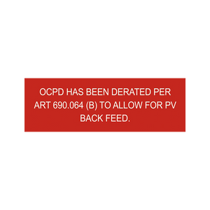 OCPD Has Been Derated Per ART 690.064 (B) PV-220