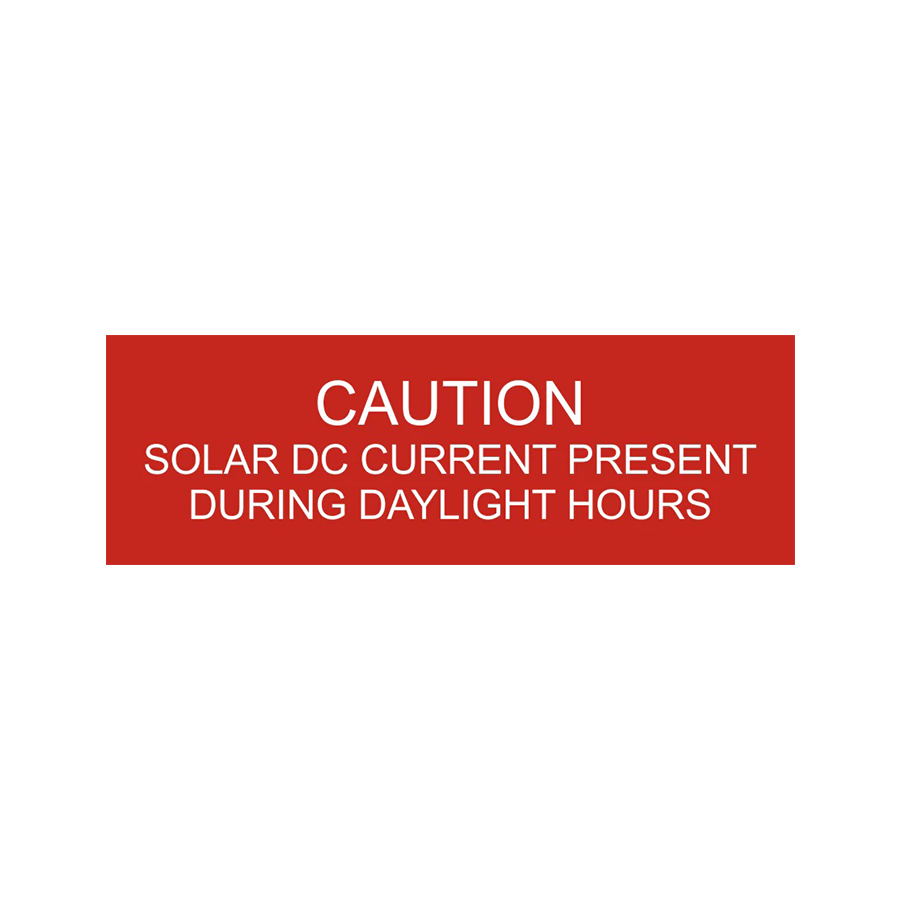 Caution Solar DC Current Present PV-225