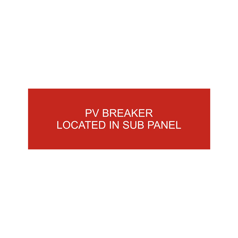 PV Breaker Located In Sub Panel PV-229