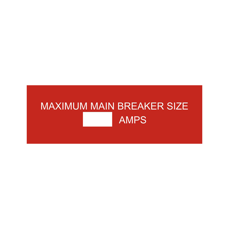 Maximum Main Breaker Size PV-231
