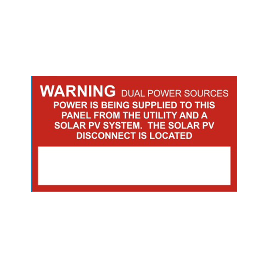 Warning Dual Power Sources PV-239