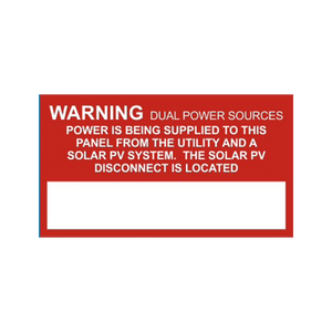Warning Dual Power Sources PV-239