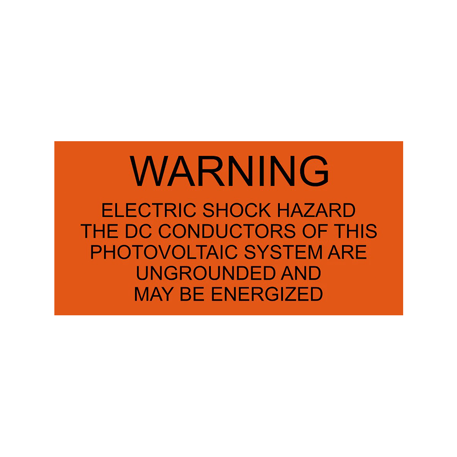 1.5x3, Warning Electric Shock Hazard PV-243 Plastic