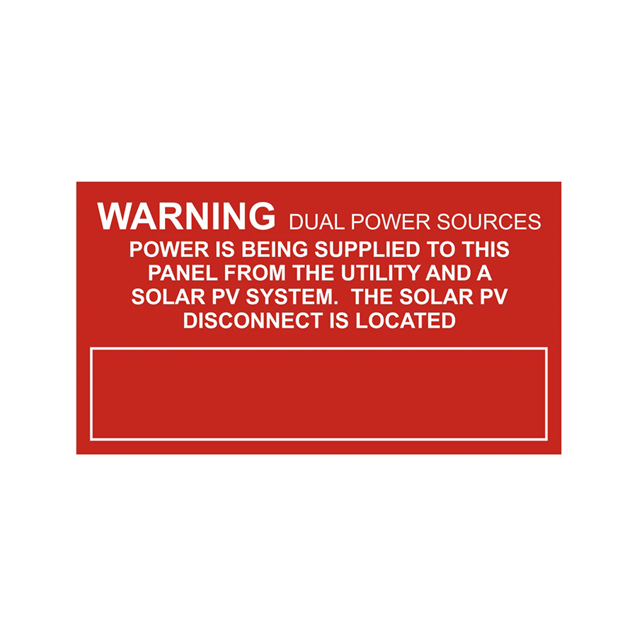 Warning Dual Power Sources Power is Being Supplied to This Panel from PV-247