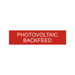 Photovoltaic Backfeed Sticker