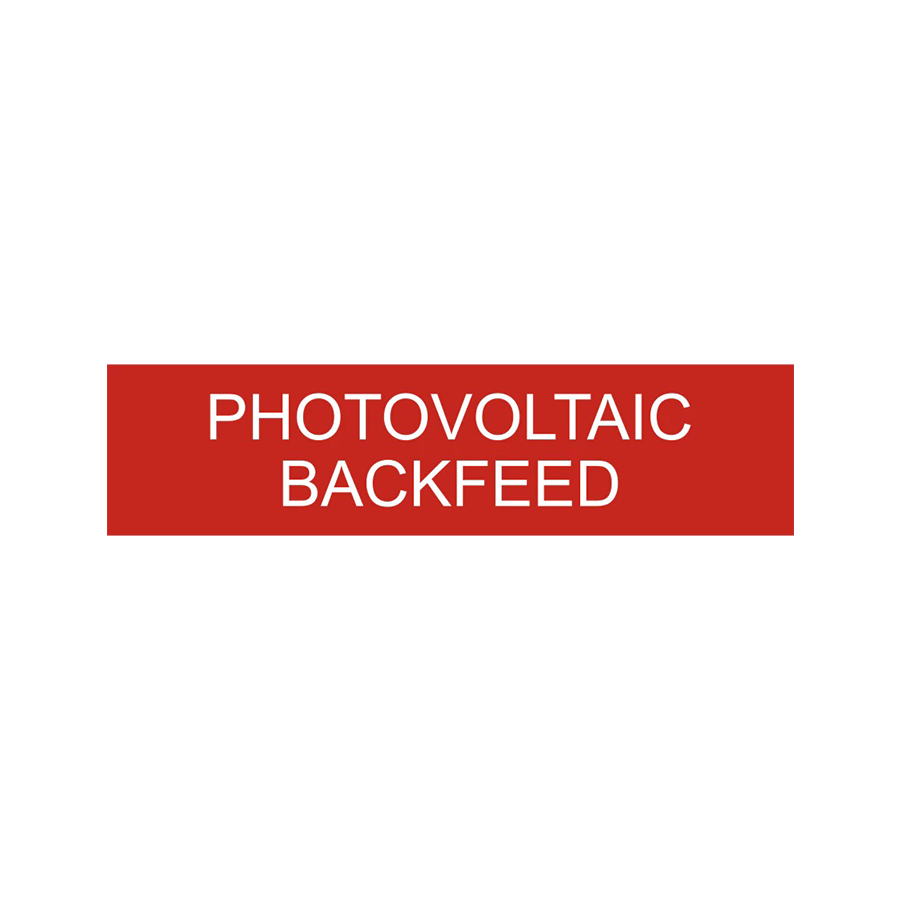 Photovoltaic Backfeed Sticker