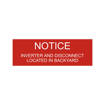 Notice Inverter and Disconnect PV-251