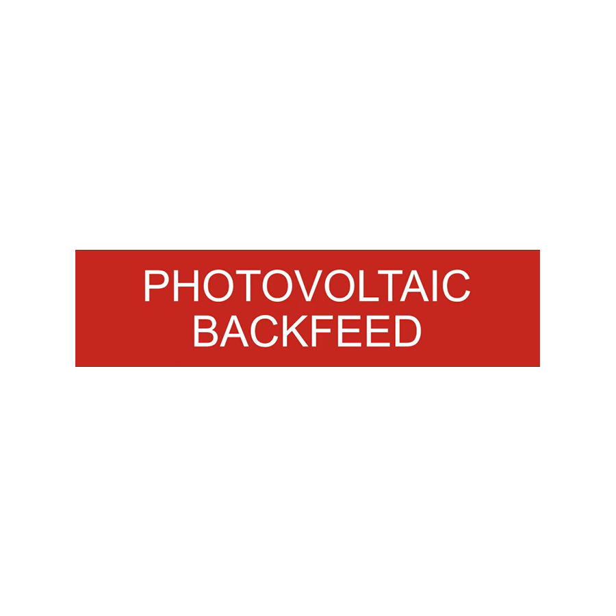 Photovoltaic Backfeed Labels