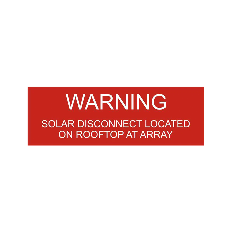Warning Solar Disconnect Located On Rooftop At Array. - PV-275
