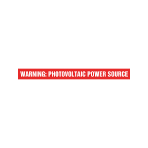 Warning: Photovoltaic Power Source, Reflective- .75x7.75 V-001