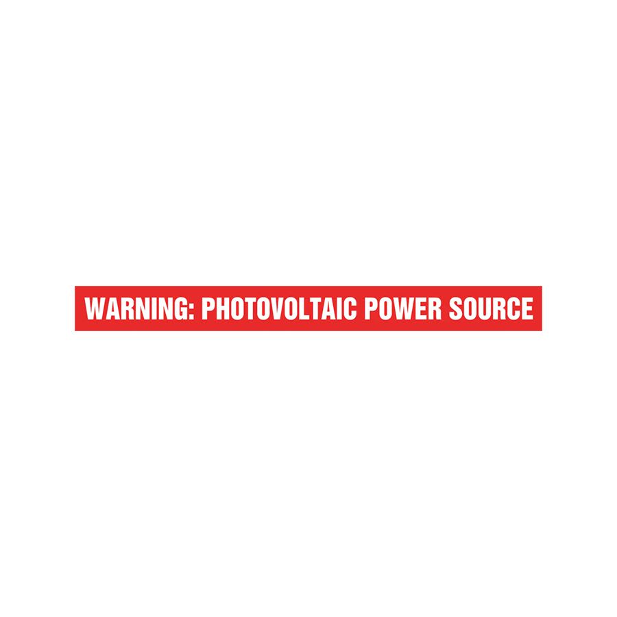 Warning: Photovoltaic Power Source, Reflective- .75x7.75 V-001