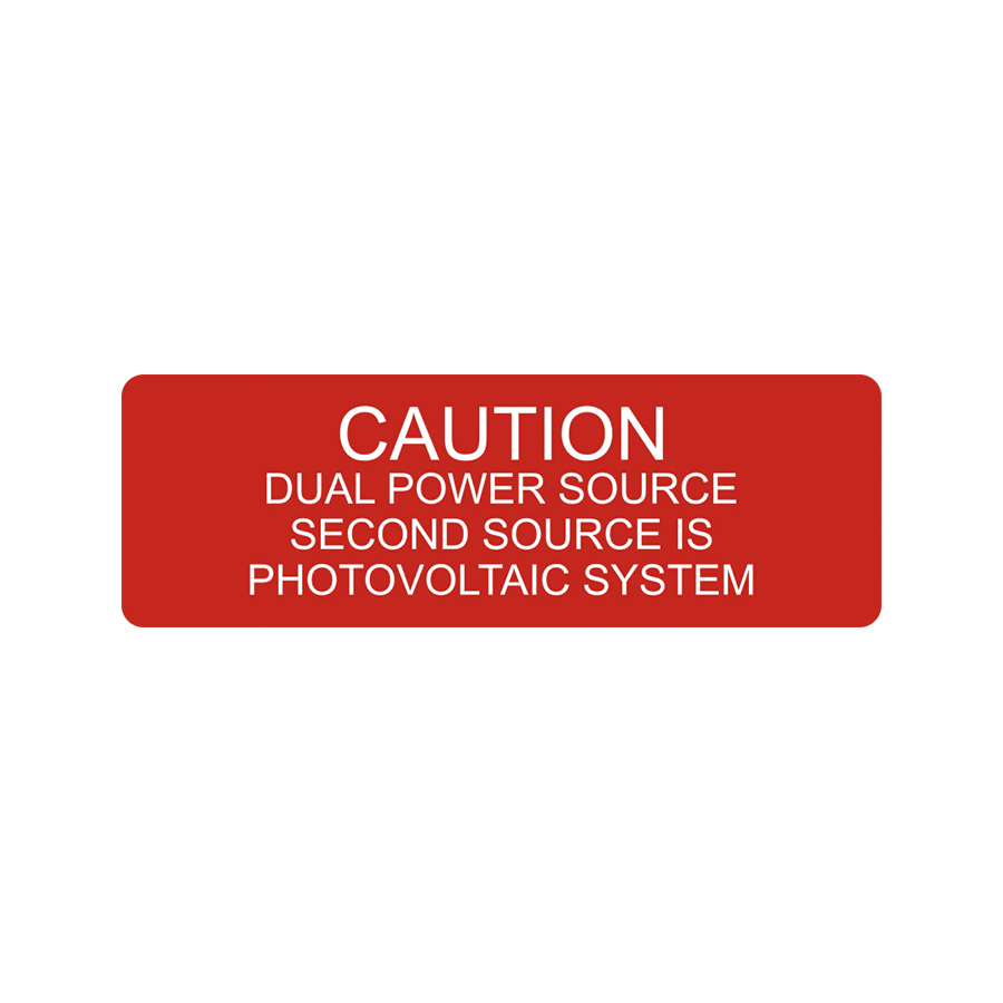 Another Power Source Sticker 1x3, Caution Dual Power Source V-007 Decal Solar Labels